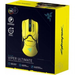 Razer Viper Ultimate Wireless Gaming Mouse with Charging Dock - Cyberpunk 2077 Edition