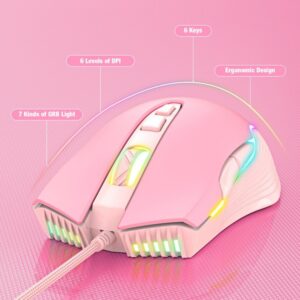 Onikuma G25 Keyboard + CW905 Mouse - Pink Set