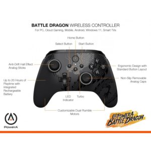PowerA Battle Dragon Wireless Controller - Black Dragon