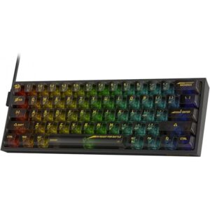 Redragon Fizz Mechanical Gaming Keybaord Keyboard - Red Switch - Transparent Black