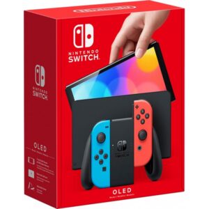 Nintendo Switch OLED with Neon Blue and Neon Red Joy-Con + Joy-Con Blue and Neon Yellow