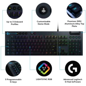 Logitech G G815 Wired Gaming Keyboard - Clicky