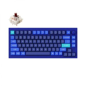 Keychron Q1 QMK Custom Mechanical Keyboard - Knob Version - Brown Switch - Navy Blue/Blue